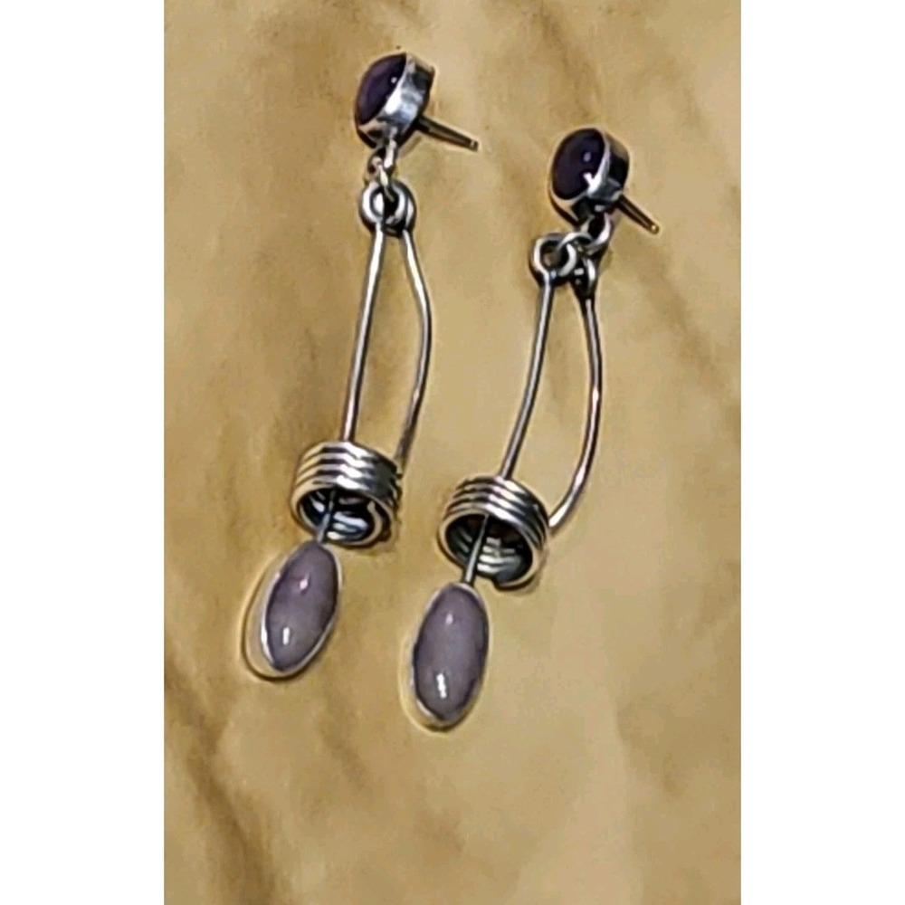 Nakai Sterling Purple‎ Sugilite Earrings Native American Navajo Old Pawn Vintage